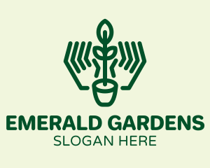 Seedling Plant Pot  logo design