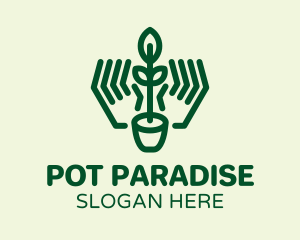 Pot - Seedling Plant Pot logo design