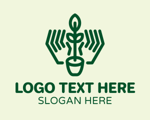 Vegetarian - Seedling Plant Pot logo design