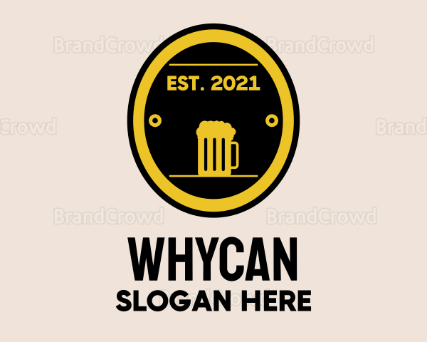 Beer Oval Badge Logo