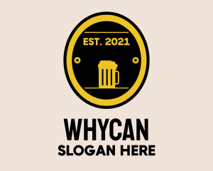 Draught Beer - Beer Oval Badge logo design