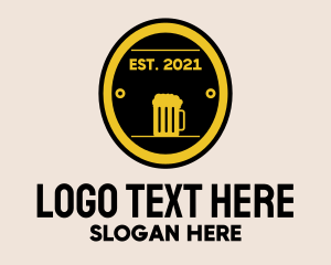 Beer Oval Badge Logo