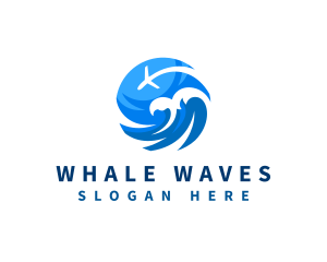 Airplane Travel Wave logo design