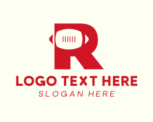 Football Team - Red Football Letter R logo design