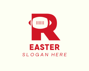 Red Football Letter R Logo