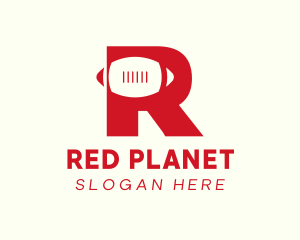 Red Football Letter R logo design