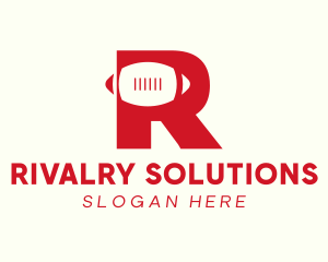 Red Football Letter R logo design