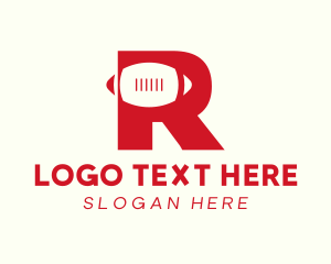 Sports - Red Football Letter R logo design