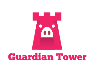 Pig Castle Tower logo design