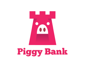 Pig Castle Tower logo design