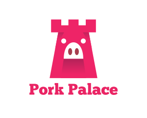 Pig Castle Tower logo design