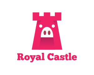 Castle - Pig Castle Tower logo design