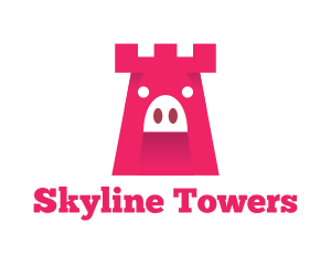 Pig Castle Tower logo design