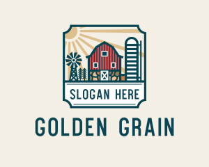 Grain - Grain Silo Farm logo design