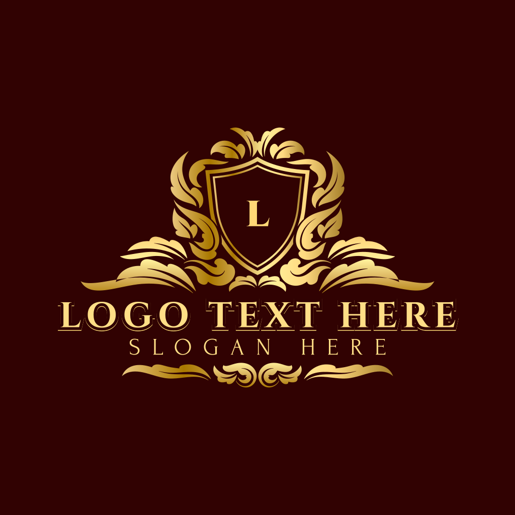 Modern Minimal Professional Logo VIP Red Lux Gold Square Business