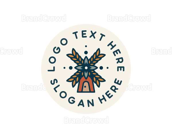 Wheat Farm Windmill Logo