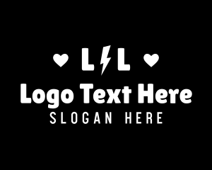 Blogger - Lightning Bolt Heart logo design