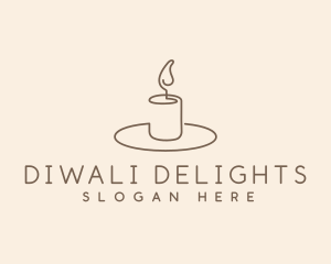 Diwali - Candle Light Flame logo design