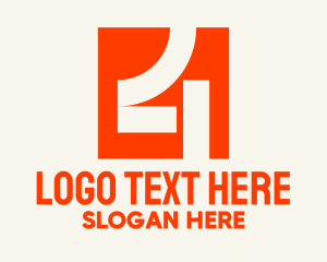 Plaza - Orange Number 4 logo design