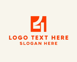 Corporation - Orange Number 4 logo design