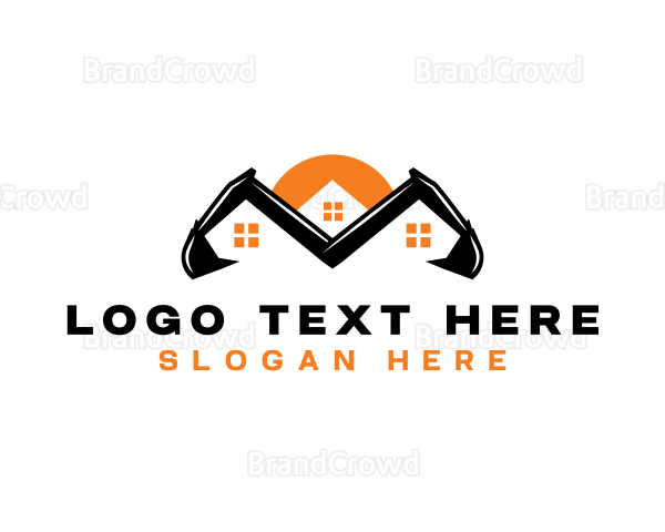 Excavator Construction Builder Logo