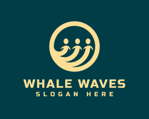 People Support Wave Charity logo design