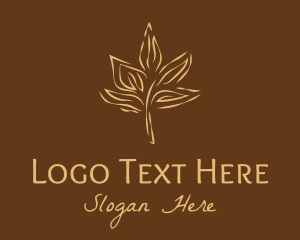 Organic Products - Dry Fall Leaf logo design