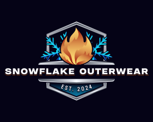 Fire Snowflake Temperature logo design