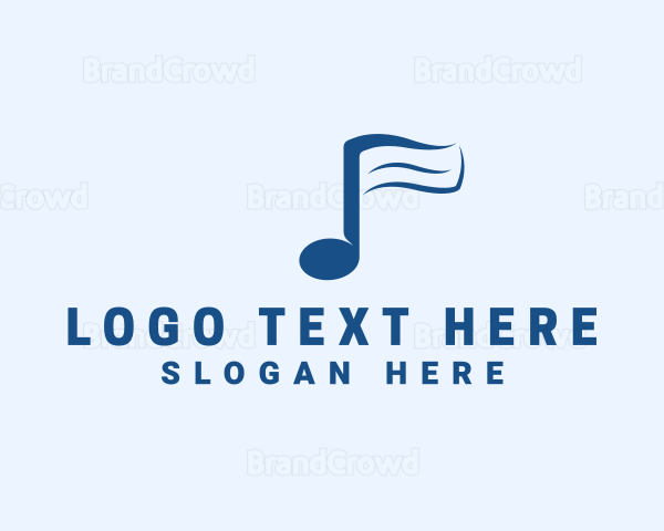 Music Note Flag Logo