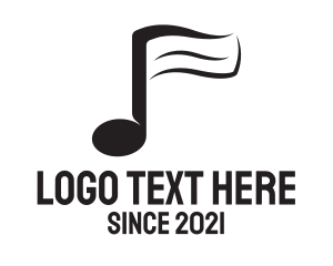 Music Production - Black Note Flag logo design