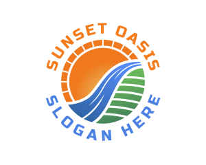 Natural Sunset Field logo design