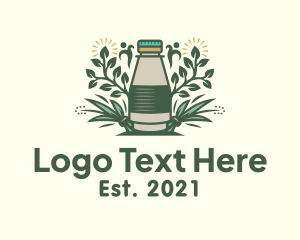 Mint - Natural Tea Bottle logo design