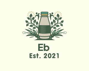 Vegetarian - Natural Tea Bottle logo design