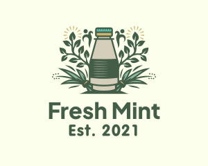 Mint - Natural Tea Bottle logo design