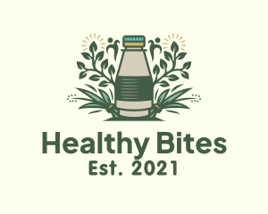 Natural Tea Bottle logo design