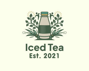 Natural Tea Bottle logo design