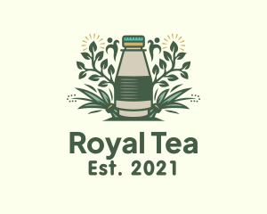 Natural Tea Bottle logo design