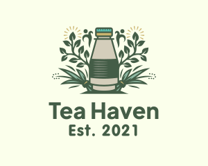 Natural Tea Bottle logo design