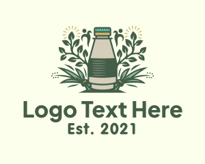 Fermented - Natural Tea Bottle logo design