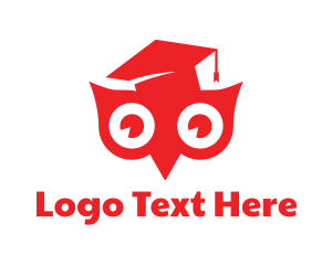Professor - Red Smart Owl logo design
