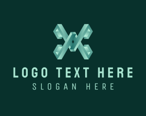 Letter X - 3D Industrial Steelwork logo design