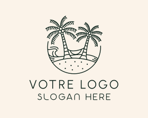 Tropical Beach Vacation Logo