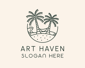 Tropical Beach Vacation logo design