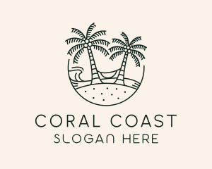 Tropical Beach Vacation logo design