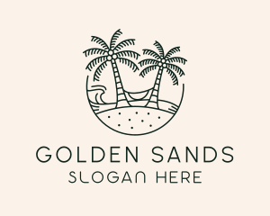 Sand - Tropical Beach Vacation logo design