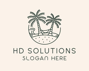 Tropical Beach Vacation logo design