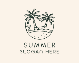 Tropical Beach Vacation logo design