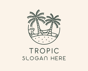 Tropical Beach Vacation logo design