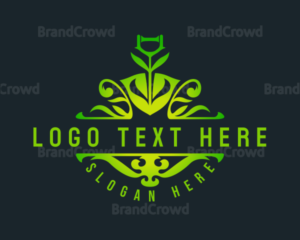 Ornamental Shovel Gardening Logo