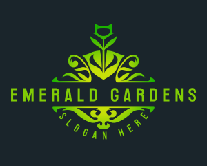  Ornamental Shovel Gardening logo design